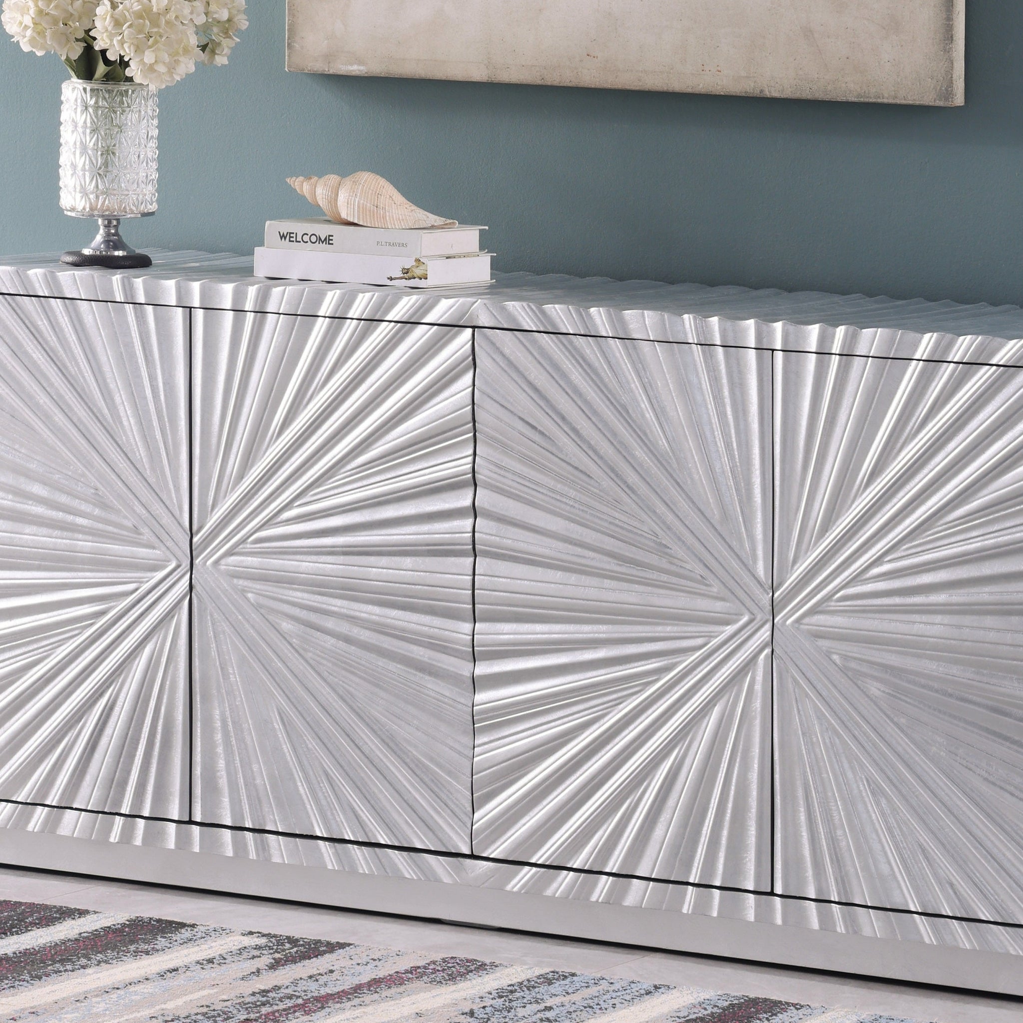 A-C10 Selene Silver Leaf Console