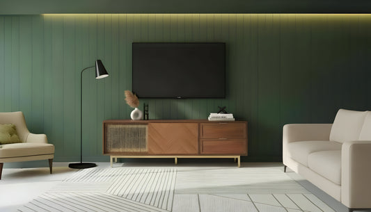 Milana TV Console (Walnut Gold)