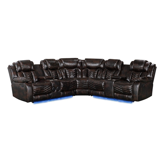 S2021 Lucky Charm Sectional (Brown)