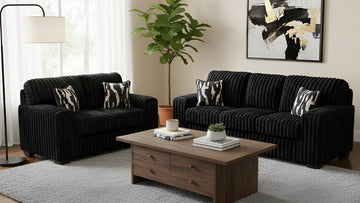 S319 Sofa and Loveseat (Black)