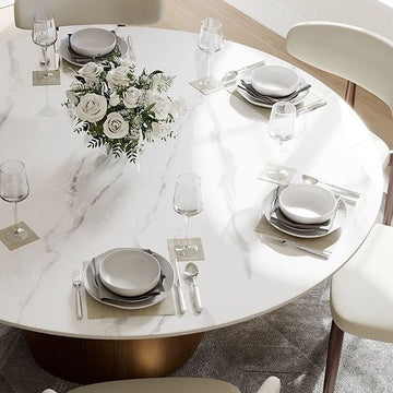 Sami 51" Glass Top Table