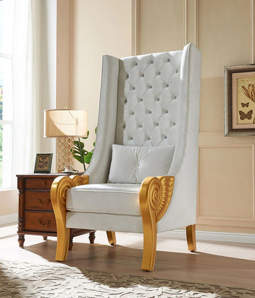 A-CH02 Throne 62.5" Tall (White)